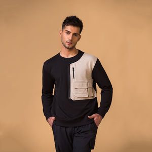 Fabricante de Fábrica, Conjunto Deportivo Masculino de Moda con Diseño de Parches, Conjuntos Deportivos para Hombre, Conjuntos Deportivos para Correr de Marca Personalizada, Servicio OEM - Product Image 2