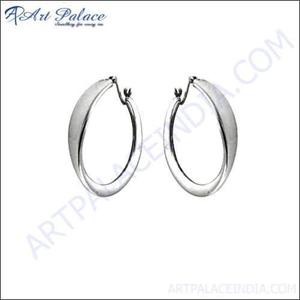 925 Sterling <b>Silver</b> <b>Hoop</b> Earring Plain Earring Latest <b>Silver</b> Earrings <b>Hoop</b> <b>Silver</b> Earrings - Product Image 1