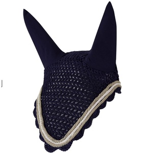Protector de Orejas para Caballo, Tipo Peacoat, Color Azul Oscuro, Malla Antimoscas, Gorro con Malla, Producto Ecuestre, Color Azul Oscuro - Product Image 1