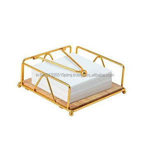 Élégant porte-serviettes en métal doré personnalisé vendu en gros Vaisselle moderne faite à la main Porte-serviettes et boîte à mouchoirs - Product Image 1