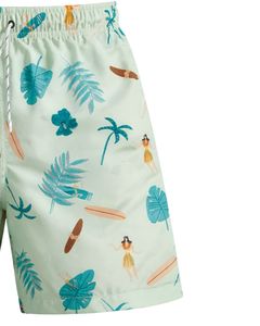 Shorts de bain pour hommes à imprimé tropical, séchage rapide, shorts de plage, shorts de surf à taille élastique, fabricant OEM personnalisé - Product Image 3