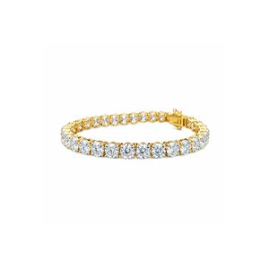 Pulsera de Diamantes Cultivados en Laboratorio, Corte Brillante Redondo Clásico |   Pulsera de Eternidad de Cuatro Puntas en Oro Sólido de 9K, 14K y 18K, Joyería Fina - Product Image 1