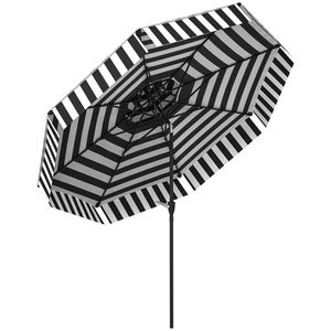 Parasol de marché d'extérieur noir de 2,6 m (8,6 pi) avec protection UPF 30+, design inclinable, élégant, pour terrasse et bases de parasol - Product Image 1