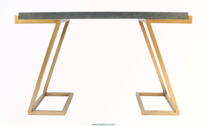 Maria Luxury Antique Shagreen Console Table Custom Size Shagreen Leather Serving <b>Tray</b> Brass Iron MDF Ancient Decorative Home - Product Image 2