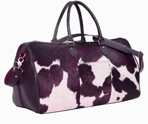 Sac de voyage en cuir de vachette premium, fait main, en cuir véritable à poils, sac de week-end pour hommes et femmes, durable, bagage à main - Product Image 4