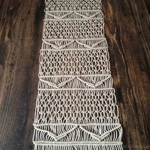 Boho Style Handmade Luxury White Macrame Cotton Tassels Knotted <b>Table</b> <b>Runner</b> Customized <b>Table</b> <b>Runners</b> Wholesale 14 X 78 Inches - Product Image 1