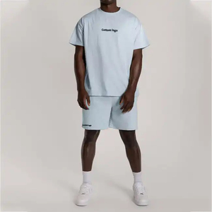 Conjunto de Sudadera y Pantalones Cortos de 2 Piezas para Hombre, Talla Grande, con Logotipo Personalizado, Bordado, Serigrafía, Liso - Product Image 6