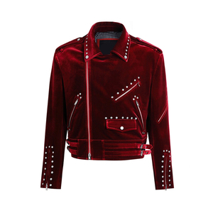 New Arrival Wholesale Custom Winter Stand Collar High Street Style Bomber <b>Jacket</b> for <b>Men</b> Private Label OEM Custom Velour Front - Product Image 1