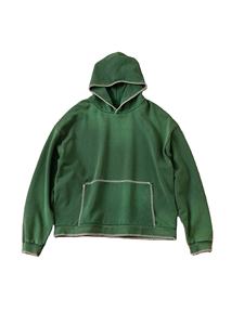 Logotipo personalizado fabricante ácido lavado Boxy holgado cremallera bordado sol desteñido hombres Sudadera con capucha desgastada nueva llegada 2025 - Product Image 3