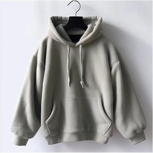 เสื้อฮู้ดฟลีซแบบสวมหัวทรงโอเวอร์ไซส์ น้ำหนักมาก ระบายอากาศได้ดี สำหรับทุกเพศ มีกระเป๋า เหมาะสำหรับฤดูหนาว - Product Image 4