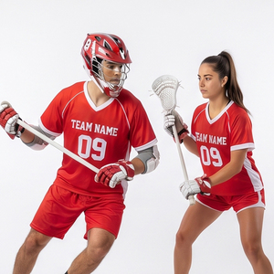 Tenue de sport personnalisée pour le lacrosse, uniforme d'équipe à col en V, ensemble maillot et short pour joueurs de lacrosse - Product Image 5