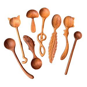 Classic Wooden <b>Spoon</b> Natural Wood Handle 10ml Eco-Friendly Non-Toxic for Cooking Stirring Party Food <b>Serving</b> Crafted Vietnam - Product Image 2