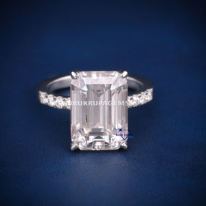 RTS <b>emerald</b> moissanite diamond <b>ring</b> for women 925 sterling <b>silver</b> d vvs clarity diamond and diamond tester passed for engagement - Product Image 1