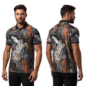 Polo de performance pour homme à imprimé marbré - Product Image 1