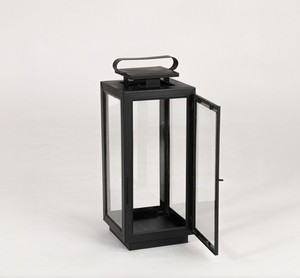 Art Empire Exports – Nouvelle Lanterne Carrée Moderne en Fer Noir avec Panneaux en Verre, Faite à la Main, Décoration d'Intérieur pour Halloween et Anniversaire - Product Image 2