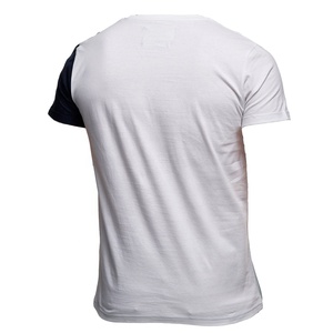 T-shirt à manches courtes et col rond pour homme, motif géométrique, blanc, bleu marine, bleu clair - Product Image 6