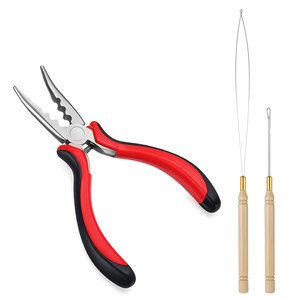 Hair Extension Pliers 3 Hole Micro Link <b>Tool</b> <b>Kit</b> <b>Mini</b> Hair Extension Installation and Removal <b>Tool</b> with 2 Crochet Hooks - Product Image 1