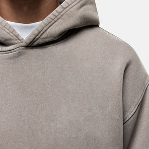 Nuevo Conjunto Deportivo de 2 Piezas para Hombre, Sudadera con Capucha y Pantalones Acampanados, Color Sólido con Estampado de Letras, 100% Algodón, Corte Holgado Informal - Product Image 3