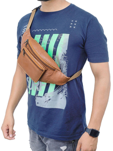 Sac banane unisexe en cuir véritable avec sangle réglable, pochette multi-compartiments pour les voyages, les activités de plein air et l'usage quotidien - Product Image 2