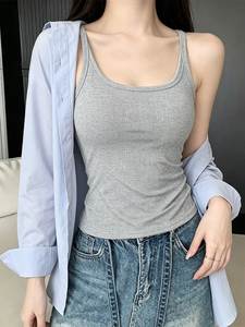 เสื้อครอปท็อปผู้หญิงขายส่ง ผ้าโมดอล แขนกุด เสื้อกล้ามลำลองสำหรับฤดูร้อน เสื้อสวมหัวทรงเข้ารูป คอกลม ผ้าถัก  จากผู้ผลิต - Product Image 3