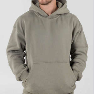 Manufacturers Custom Logo Streetwear Drop Shoulder 500gsm Heavyweight Blank No <b>String</b> Oversized Cotton Fleece Hoodie - Product Image 4