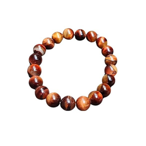 Divine Solutions <b>Red</b> Tiger Eye <b>Bracelet</b> with Buddha Charm-Unisex Gift for Hindu Occasions - Product Image 1