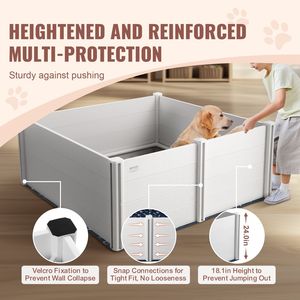 Caja de Parto para Perros de 59.8 x 59.8 x 24.0 Pulgadas, Jaula para Mascotas, Caja de Parto para Cachorros con Rieles para Uso en Corrales de Parto - Product Image 4