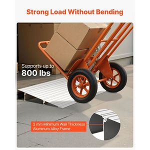 Rampa de Aluminio para Umbral de Puerta de 2 Pulgadas de Altura, Capacidad de Carga de 800 Libras, Dispositivo de Asistencia para Escalones del Hogar, Rampas para Discapacitados - Product Image 3