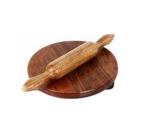 Stylish wooden chakla belan set with <b>rolling</b> board and <b>pin</b> perfect for chapati roti paratha puri buraq handicraft - Product Image 4