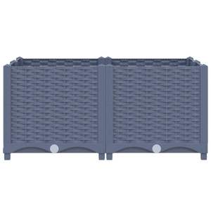 Jardinières et pots à fleurs surélevés en polypropylène bleu gris 31,5 x 31,5 x 15,0 pouces - Product Image 3