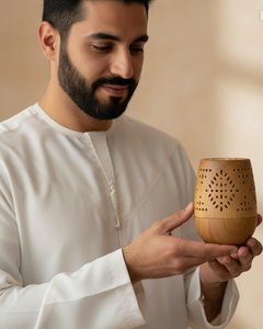 Elegant Religious Wooden <b>Incense</b> Burner <b>Box</b> Eco-friendly Carved Decorative Lid Design Brass Cup Home Fragrance Office Tableware - Product Image 6