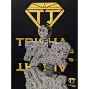 จี้ห้อยคอแบบกำหนดเอง "PAR" ประดับเพชรโมอิสซาไนต์ VVS เงินแท้ 925 ดีไซน์ Iced Out สไตล์ฮิปฮอป ของขวัญเครื่องประดับสำหรับผู้ชาย โดย Trisha Jewels - Product Image 2