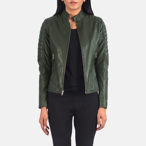 Chaqueta de Cuero para Mujer, Diseño Nuevo, Color Sólido, Estilo Urbano, Chaqueta de Cuero de Oveja para Motocicleta - Product Image 5