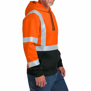 High Visibility Hoodie Safety Work Wear For Men Construction Road Industrial Outdoor Workers Durable Warm Custom Logo - Product Image 3