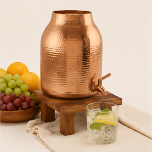 Handcrafted Pure Copper Water Dispenser with Lid & Leak-Proof Tap Hammered Copper Pot for Home Kitchen Drinkware Best Price - Product Image 4