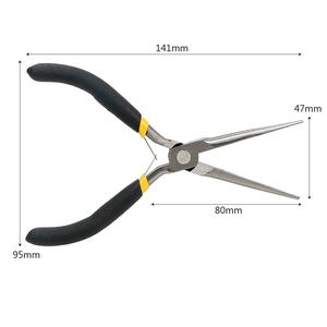 Alicates de punta plana de precisión de 8 pulgadas para bricolaje, con mandíbula lisa y cabeza extendida, diseño de pico de pato, herramientas manuales para doblar, sujetar y trabajar con joyería y acero. - Product Image 6
