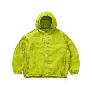 เสื้อแจ็คเก็ตพัฟเฟอร์มีฮู้ดสำหรับผู้ชาย สีเขียวมะนาว ป้องกันลม ปิดด้วยซิป สวมใส่สบายๆ ในฤดูใบไม้ร่วง บุด้วยโพลีเอสเตอร์ ทรงปกติ - Product Image 1