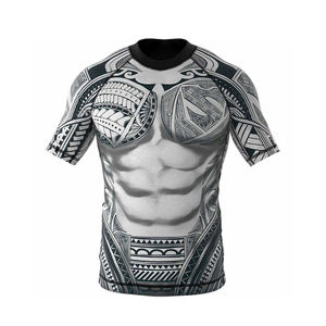Camiseta Rash Guard de Manga Corta Unisex para Gimnasio, Antibacterial, Transpirable, Absorbe la Humedad, Ecológica, Protección UV - Product Image 1