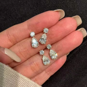 Pendientes de Diamantes Cultivados en Laboratorio, Corte Pera, 1.8 Quilates, Oro Blanco de 18K, Elegantes y Modernos, para Novia - Product Image 5