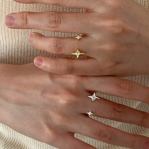 Anillo Ajustable de Jade con Forma de Estrella Vintage para Mujer - Product Image 2