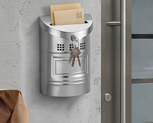 Boîte aux lettres murale galvanisée de qualité supérieure avec serrure à clé, accès frontal, design antirouille, idéale pour la collecte de documents et de courrier au bureau - Product Image 6