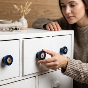 Poignées et boutons de meuble modernes en laiton et résine verte, style corne d'os, pour cuisine, chambre, salle de bain, armoire, commode, salon - Product Image 3