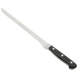 Couteaux à découper longs à manche noir avec lame droite argentée, poignée à triple rivet et pointe affûtée pour la découpe de viande et l'usage domestique - Product Image 5