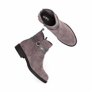 WN9017 Gris Long Mid-Calf Zapatos - Product Image 1