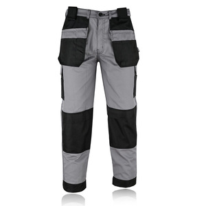 Men's Gray <b>Work</b> <b>Pants</b> With <b>Black</b> Reinforced Pockets And Abrasion Resistance Features For Industrial Use - Product Image 3