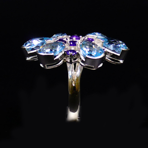 Fashionable 925 Sterling <b>Silver</b> Gold Plated Jewelry Women Wear Amethyst <b>Garnet</b> Gemstone Fashionable <b>Ring</b> - Product Image 3