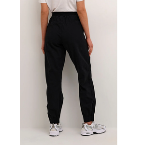 Pantalon de survêtement noir tricoté pour homme, taille élastique avec cordon de serrage, poches latérales, décontracté, pour l'automne, poids moyen, respirant - Product Image 2