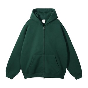 Sudadera con capucha y cremallera completa para hombre, interior cepillado suave, capucha con cordón, ajuste relajado, estilo casual para el día a día y uso urbano. - Product Image 3