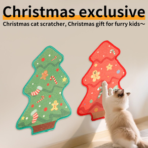 Wuji Global Arbre à chat mural en sisal vert pour Noël, griffoir pour chats petits/moyens/grands, protection de meubles pour animaux de compagnie, utilisation intérieure - Product Image 1