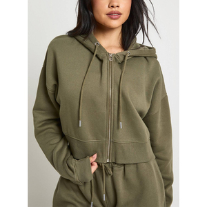 Women Streetwear <b>Set</b> Hoodie Jacket Crop Tank Pants Wholesale Women <b>Lounge</b> Wear <b>Set</b> Cropped Hoodie Crop Top Wide Leg Pants - Product Image 1